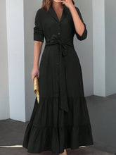 Women's Ruffle Hem Shirt Dress